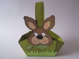 Ein Osterhasen Osterkorbchen Aus Papier Basteln Bastel Lilli Osterkorbchen Basteln Hase Osterkorbchen Basteln Basteln