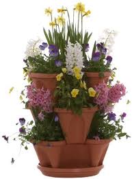 100 pcs plastic garden nursery pots flower terracotta planter containers set. Amazon Com Terracotta Color 3 Tier Stacking Planter Vertical Gardening For Herbs Vegetables Flowers Patented Grid System Best Self Watering Planter Bpa Free Garden Outdoor