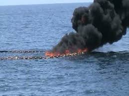 On social media, many argued that the eerie and alarming scene of a burning ocean clearly demonstrated the inherent problems of allowing oil companies to tap into fossil fuel reserves from the ocean floor. Burning Oil In The Gulf Of Mexico In Situ Burning Youtube