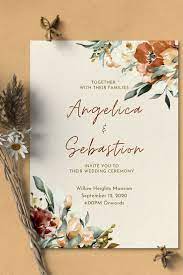 Juniper Boho Fall Wedding Bundle Wedding Invitation Set Etsy Wedding Invitations Wedding Cards Wedding Invitation Cards