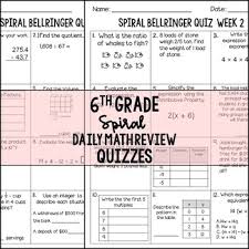 For instance, if the ratio of apples to oranges in a basket is 3:2, then the basket contains 3 apples for every 2 orange. 6th Grade Weekly Spiral Worksheets Teaching Resources Tpt