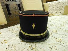 Vintage French Kepi Cap Hat Foreign Legion Police Military Etsy French Vintage Guard Uniforms Patent Leather Material