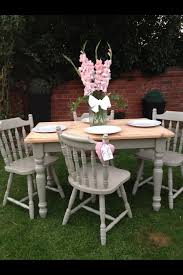 Pine Table And Chairs Restored Using A Light Grey Colour Outdoor Furniture Makeover Pine Table And Chairs Pine Dining Table