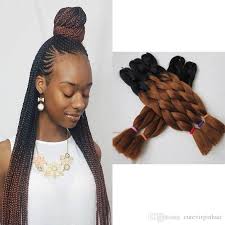 Xpression Braiding Hair Kanekalon High Temperature Ombre Braids Hair Two Tone Color Expression Braiding Hair Synthetic 1b 33 Ombre Brown Milky Way