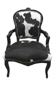 Fauteuil Baroque Louis Xv Vraie Peau De Vache Noire Et Bois Noir Fauteuil Baroque Fauteuil Louis Xv Chaise Louis Xv