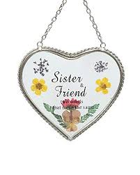 Once you have your flowers pressed all we need to do is pop them into a glass frame. Stained Glass Sun Catcher For Windows Sister Heart Sister Suncatcher With Pressed Flower Wings Heart Suncatcher Sister Gifts Gift For Sisters Day 4 54 5 Sister Walmart Com Walmart Com