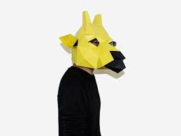 Diy Giraffe Mask 3d Paper Craft Template Halloween Mask Etsy Animal Mask Templates Printable Animals Diy Mask