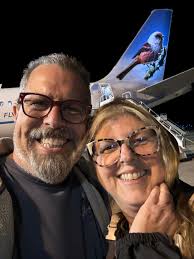 Just had to take a picture with ROSA THE PINK-HEADED WARBLER.