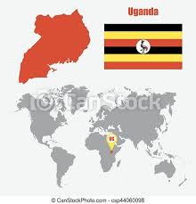 Fishermen boat on lake victoria, uganda. Uganda Map On A World Map With Flag And Map Pointer Vector Illustration Canstock