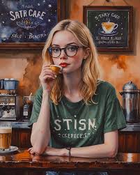 Elle Fanning thick prescription - Free AI Photo Generator - starryai