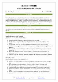 The job description includes planning, organizing and coordinating. House Manager Resume Samples Qwikresume