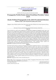 Check spelling or type a new query. Pdf Propaganda Politik Hoaks Dalam Pemilihan Presiden Tahun 2019