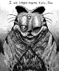 Creepy Garfield 1 By Omega Black Creepy Garfield Scary Art Creepy Art Creepy Drawings
