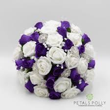 Check spelling or type a new query. Purple White Rose Brides Posy With Diamante Brooches