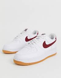 Air Force 1 Black Swoosh Gum Sole Nike Air Force 1 Trainers With Red Swoosh And Gum Sole Nike Nike Gum Sole Nike Air Force