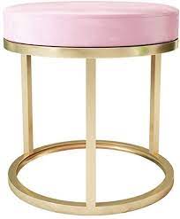 Vanity Benches Makeup Stool Dressing Table Stool Makeup Seat Light Luxury Bedroom Dressing Table Stool Simple Nail Iron Stools Wrought Iron Stools Round Stool