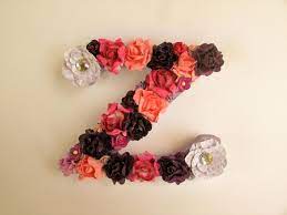 Custom Name Letter Personalized Letter Z Flower Name Letter Pink Letter Z Wedding Decor Nursery Wall Le Flower Names Wall Letters Nursery Pink Letter