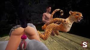 Interracial furry couple swapping that ends in an orgy of squirting orgasms