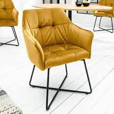 Dieser stuhl wird zum eleganten eyecatcher. Retro Stuhl Loft Senfgelb Samt Esszimmerstuhl Kaufland De