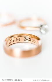 A Gold Engraved Wedding Ring With The Couples Initials And Wedding Date Photography B Engraved Wedding Rings Interesting Wedding Rings Wedding Band Engraving