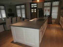 How to make a kitchen island with a concrete waterfall countertop. Charcoal Concrete Countertops For Island