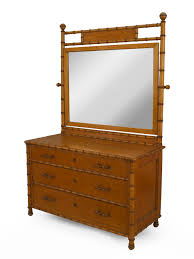 Birdseye maple one drawer stand. American Victorian Faux Bamboo Maple Dresser