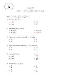 13082015 dengan pembagian bayangan yang cepat kita mengetahui bahwa 400 dibagi 25 sama dengan 16. Ulangan Bilangan Berpangkat Dan Bentuk Akar Dan Kunci