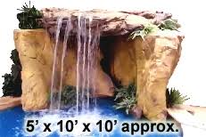 Here is a link to how we bolt our smaller rocks to pool decks, the grotto may just need more blocks. Swimming Pool Rock Waterfall Kit Diy