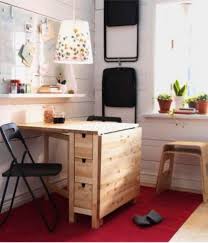 Norden Gateleg Table As A Small Desk Ikea Dining Room Ikea Small Spaces Tiny Dining Rooms