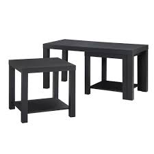 This 3 piece coffee table set is the missing trio to your living room! Ameriwood Home Simpson 3 Piece Black Rectangle Composite Coffee Table Set With Shelf Hd41646 The Home Depot