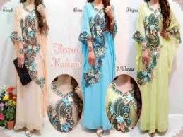 Model baju gamis sifon dengan kombinasi motif kembang atau bunga dan juga warna polos. Koleksi Baju Sifon Kaftan Floris S331 Model Gamis Terbaru Kaftan Women Florin