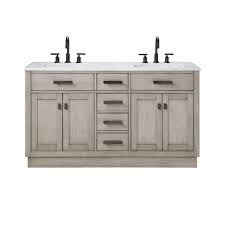 Oak wood bathroom vanities are very popular among interior decor enthusiasts as they allow for an added aesthetic appeal to the overall vibe of a these oak wood bathroom vanities also come in unique colors, shapes and sizes, all while effortlessly maintaining sync with every possible type of. Rustic Freestanding Hardwood Bathroom Vanity With Sinks And Cabinet And Bronze Finish Handles Chestnut Collection Carrara Marble Counter Top Water Creation 72 Double Sink Vanity In Grey Oak Kitchen Bath Fixtures
