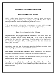 Dasar Keselamatan Dan Kesihatan Kkm Finaledit
