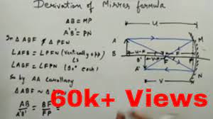 Derivation Of Mirror Formula Kamaldheeriya Youtube