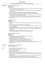 technical artist resume samples