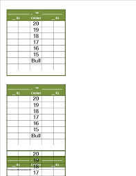 Once you have closed a number out and your opponent has not, you can now score on that number by hitting it again. Darts Score Sheet Templates At Allbusinesstemplates Com