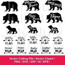 Download Mama Bear Svg Papa Bear Svg Baby Bear Svg Bear Family Svg Etsy Bear Clipart Bear Silhouette Mama Bear