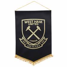 Vector + high quality images. West Ham 125 Large Black Pennant