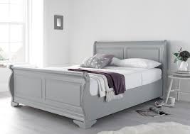 Louie Wooden Sleigh Bed Grey Grey Bed Frame Wooden King Size Bed Wooden Sleigh Bed