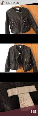 H M Motorcycle Biker Jacket Faux Leather Size 8 Motorcycle Jacket Women Leather Motorcycle Jacket Women Biker Jacket