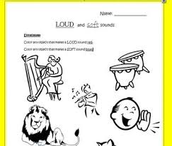 Worksheet To Help Identify Loud And Soft Sounds Elementary Music Worksheets Kindergarten Music Elementary Music