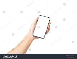 Man Hand Holding Black Smartphone Blank Stock Photo Edit Now 1559200859 Male Hands Photo Editing Stock Photos