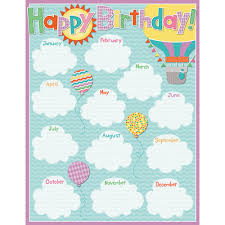 Details About Up And Away Birthday Chart Carson Dellosa Cd 114225