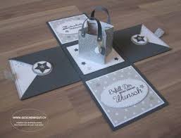 Geschenkgut Geschenkbox Basteln Geburtstag Explosionsbox Gutschein Basteln Stampin Up