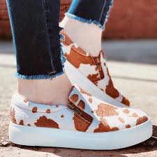 Adorable. SFC Dixie Cowhide Sneaker 🐮💗🔥 #southernfriedchics $59.99  https://southernfriedchics.com/products/sfc-dixie-cowhide-sneakers-brown