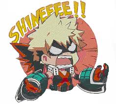 Dejare esto aquí y me iré lentamente. Anime Embroidery Katsuki Bakugo Chibi A G E Store Embroidery Patterns