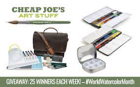 Cheap Joe S Art Stuff Weekly World Watercolor Month Giveaway Oil Painting Supplies Watercolor Painting Supplies