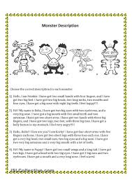 Monsters Parts Of The Body Have Got Descriptive Writing Activities Halloween Reading Comprehension English Lessons