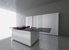 modern minimalist kitchen with high