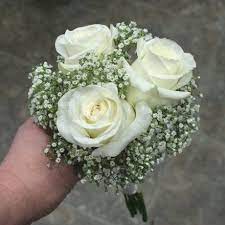 Rustic floral wedding invitations featuring a baby's breath and rose bouquet inside a mason jar against a barn wood background adorned with white floral lace and string lights. Bridesmaids Flowers Flower Bouquet Wedding Flower Centerpieces Wedding White Rose Bouquet